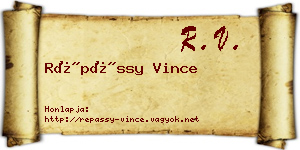 Répássy Vince névjegykártya